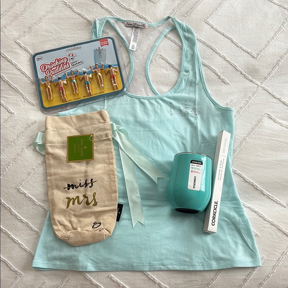 Aqua Tank Top and Accessories Set for Bride